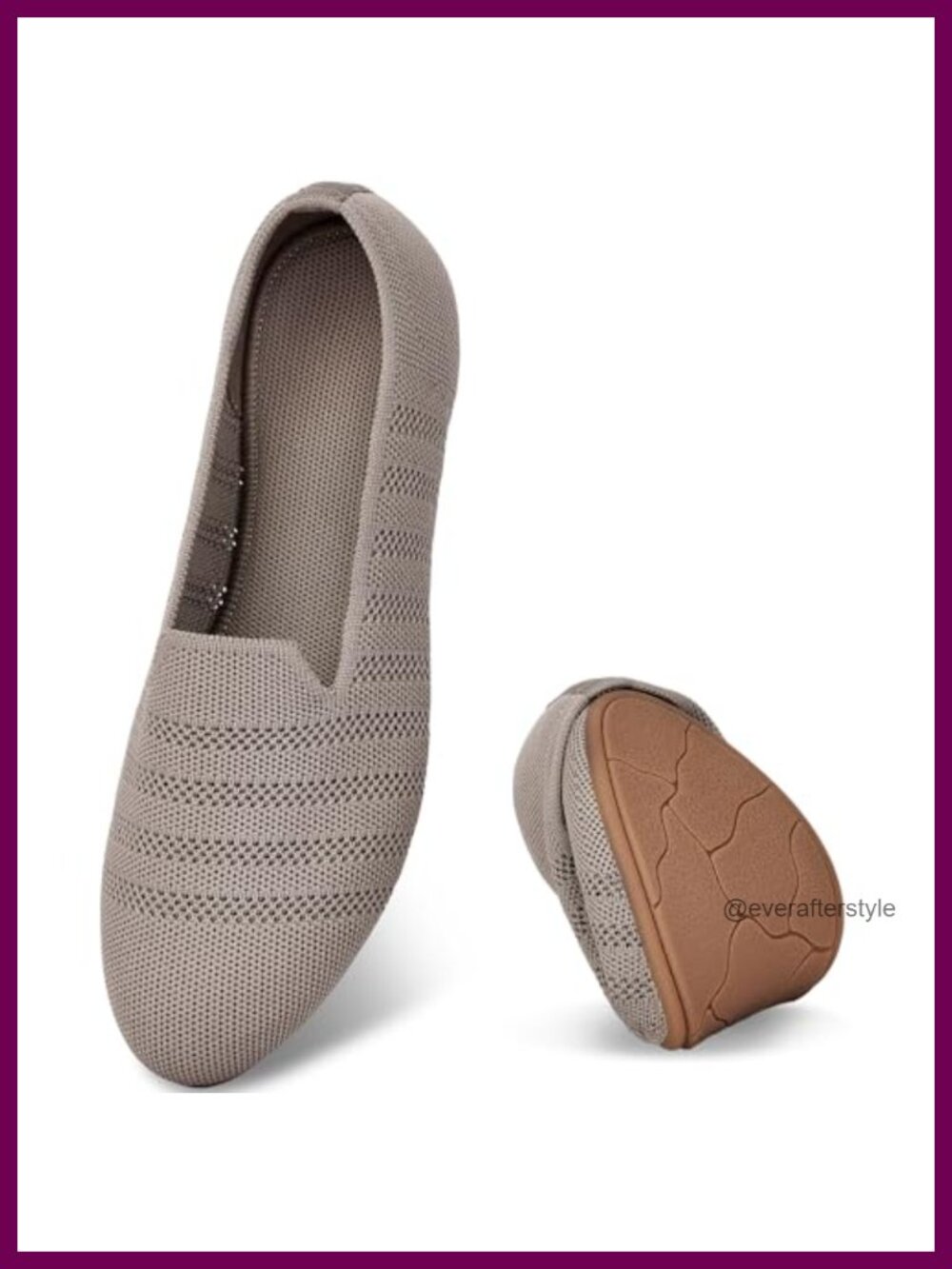 Women's Ballet Flats Slip On Walking Shoes Foldable Knit Washable